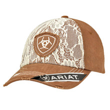 ARIAT Ariat Women's Brown Lace Front Logo Ball Cap 