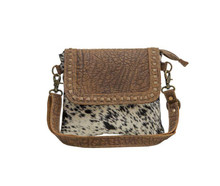 MYRA BAGS Myra Women's Black & Ivory Manchester Canvas & Hairon Bag 