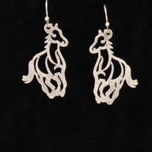 M & F Silver Strike Running Horse Silver Earrings M & F Silver Strike Running Horse Silver Earrings