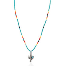 Montana Silversmiths Flowered Saguaro Beaded Cactus Necklace