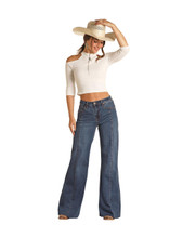 ROCK & ROLL COWGIRL Rock & Roll Denim Panhandle Slim Women's Denim Blue Palazzo Flair Jean ROCK & ROLL COWGIRL Rock & Roll Denim Panhandle Slim Women's Denim Blue Palazzo Flair Jean