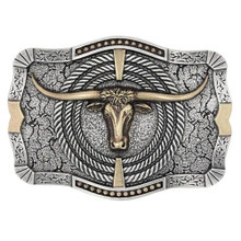 MONTANA SILVERSMITH Montana Silversmith's Ropin Ready Longhorn Western Belt Buckle MONTANA SILVERSMITH Montana Silversmith's Ropin Ready Longhorn Western Belt Buckle
