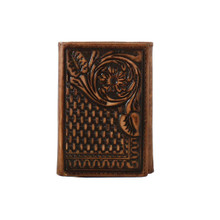 M & F 3D Men's Basketweave Leather Western Trifold Wallet M & F 3D Men's Basketweave Leather Western Trifold Wallet