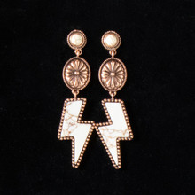 M & F Silver Strike Lightning Bolt Dangle Earrings  