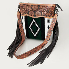 AMERICAN DARLING American Darling Women's Signature Hand Tooled Leather Crossbody Messenger Bag 