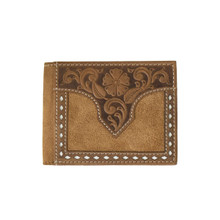 M & F Men's Nocona Laced Floral Embossed Bifold Wallet Tan M & F Men's Nocona Laced Floral Embossed Bifold Wallet Tan