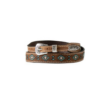 M & F M&F Twister Men's Brown Southwest Stitching Leather Hat Band M & F M&F Twister Men's Brown Southwest Stitching Leather Hat Band