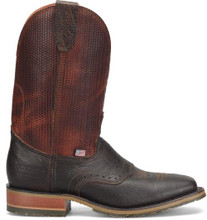 Double H Men's Dark Brown Baler Wide Square Soft Toe Western Boot