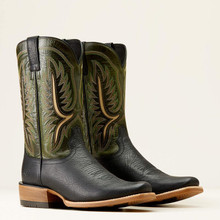 Ariat Men's Stadtler Narrow Cutter Toe Cowboy Boots - Best In Black/Neon Lime