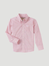WRANGLER Wrangler Boy's Orange Diamond Western Classic Print Button Down Shirt WRANGLER Wrangler Boy's Orange Diamond Western Classic Print Button Down Shirt