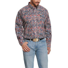 CINCH Cinch Men's Royal Blue And Red Paisley Western Shirt 