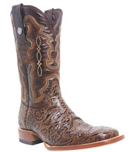 TANNER MARK Tanner Mark Men's Classic Brown Archer Hand Tooled Square Toe Leather Boot 