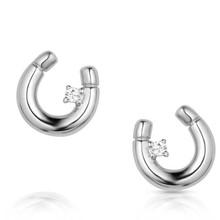 MONTANA SILVERSMITH Montana Silversmiths Women's Silver Little Light Horseshoe Earrings 