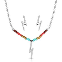 MONTANA SILVERSMITH Montana Silversmiths Women's Multicolor Color Struck Lightning Bolt Beaded Jewelry Set 