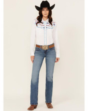 WRANGLER Wrangler Women's Jade Medium Wash Mid Rise Riding Bootcut Jean 