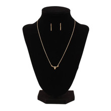 M&F Women's Blazin Roxx Bar Gold Longhorn Necklace & Earrings Set
