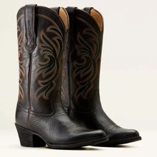 Women's Ariat Black Deertan Heritage J Toe Western Boots