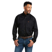 ARIAT Ariat Men's Black Solid Twill Classic Fit Big & Tall Shirt 