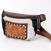 AMERICAN DARLING American Darling Women's Fanny Pack Hair-On Leather Handbag Purse 