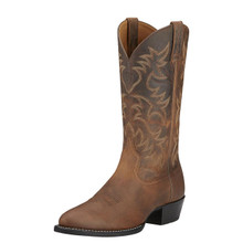 ARIAT Ariat Men's Distressed Brown Heritage R Toe Western Boot ARIAT Ariat Men's Distressed Brown Heritage R Toe Western Boot