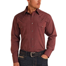 Rock & Roll Denim Panhandle Slim Men's Wine Snap Shirt