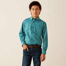 ARIAT Ariat Boy's Blue Jordy Classic Fit Shirt 
