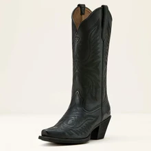 Women's Ariat Round Up Collins D Toe Supple Black Western Boots