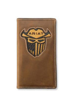 M & F Ariat Men's Brown Rodeo Leather Incognito Western Wallet 