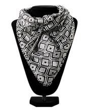 M & F M&F Western Women's Black & White Diamond Print Wild Rag 
