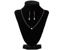 M & F Blazin Roxx Women's Silver Pearl Earring Necklace Jewelry Set 