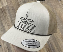 M & F Ariat Men's White & Beige Snapback Toe Bug Cap 