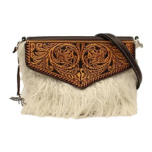 M & F M&F Western Angel Ranch Women's Tan Tooled Leather Cross Body M & F M&F Western Angel Ranch Women's Tan Tooled Leather Cross Body
