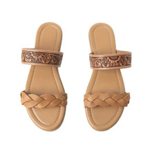 MYRA BAGS Myra Women's Brown Diamond Ridge Sandals 