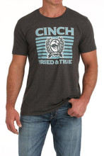 CINCH Cinch Men's Charcoal Tried & True Graphic Logo T Shirt CINCH Cinch Men's Charcoal Tried & True Graphic Logo T Shirt