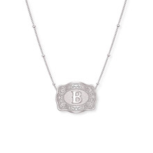 SpurWest Silver Initial "B" Mini Belt Buckle Necklace