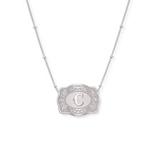 SPUR WEST SpurWest Silver Initial "C" Mini Belt Buckle Necklace 