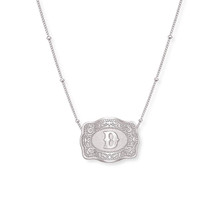 SpurWest Silver Initial "D" Mini Belt Buckle Necklace