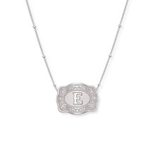 SPUR WEST SpurWest Silver Initial "E" Mini Belt Buckle Necklace 