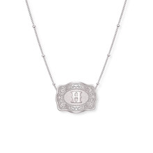 SPUR WEST SpurWest Silver Initial "H" Mini Belt Buckle Necklace 