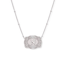 SPUR WEST SpurWest Silver Initial "N" Mini Belt Buckle Necklace 