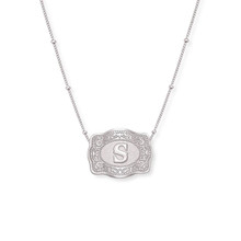 SPUR WEST SpurWest Silver Initial "S" Mini Belt Buckle Necklace 