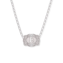 SPUR WEST SpurWest Silver Initial "B" Paperclip Chain Mini Belt Buckle Necklace 
