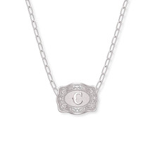 SPUR WEST SpurWest Silver Initial "C" Paperclip Chain Mini Belt Buckle Necklace 
