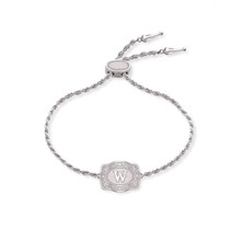 SpurWest Silver Initial "W" Ultra Mini Belt Buckle Bracelet