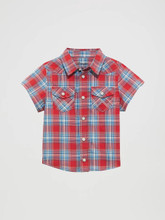 WRANGLER Wrangler Little Boy's Cherry Red Western Snap Shirt WRANGLER Wrangler Little Boy's Cherry Red Western Snap Shirt