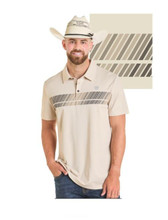 Rock & Roll Denim Men's Natural Border Printed Polo
