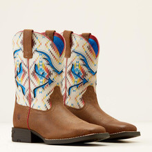 Ariat Kid's Toasty Tan/Bright Saddle Blanket San Angelo VentTEK Western Boots
