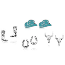 Montana Silversmiths Women's Silver Boot Scootin' Post Earring Set