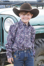 CINCH Cinch Boy's Multicolor Paisley Button Down Western Shirt 