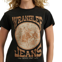 WRANGLER Wrangler Women's Jet Black Retro Vintage Bronc T Shirt 